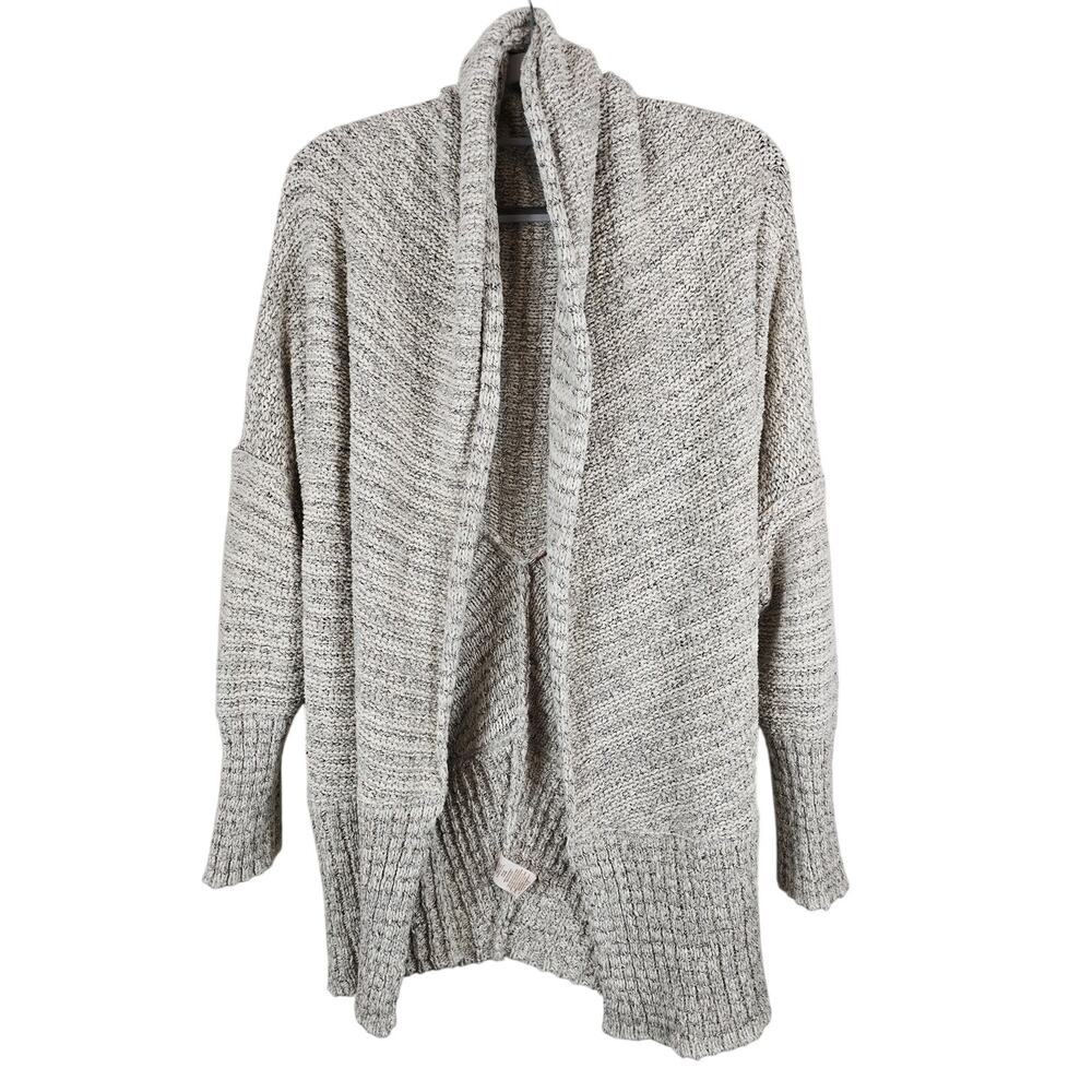 Free People Stone White Crop V Open Hi Low Cardigan Winter Warm Womens M NWT